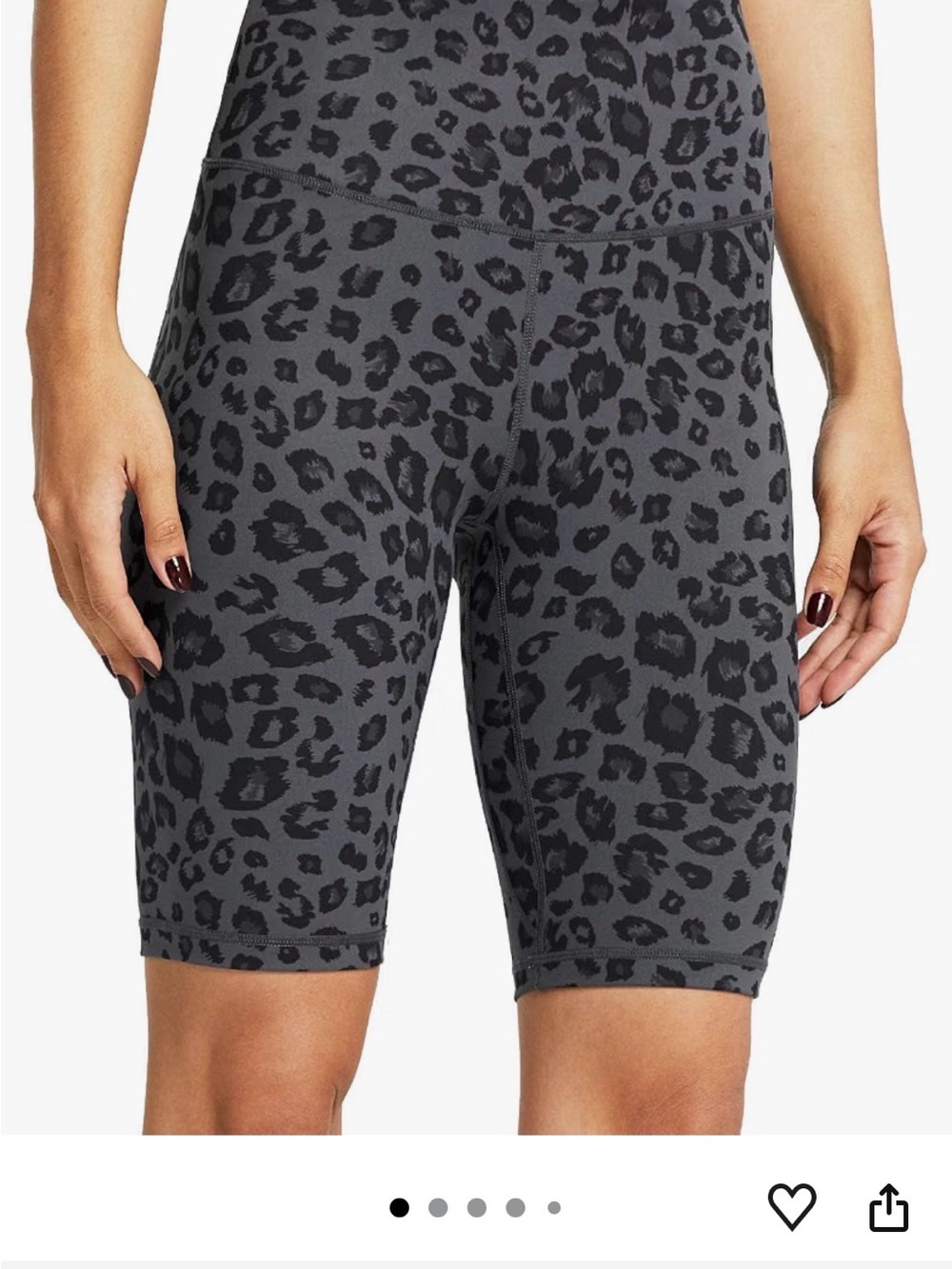 Zuty High-Waist Gray Leopard Print Bike Shorts - Women
